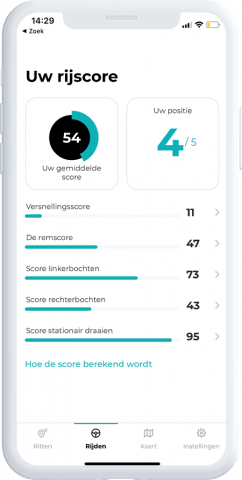 Driving Behaviour Screenshot - Mobile App