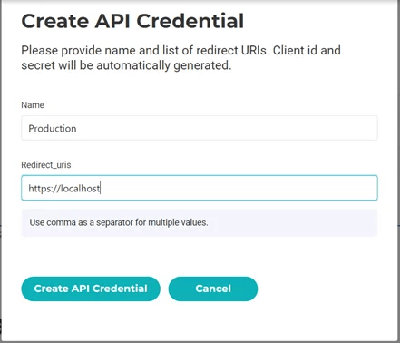 Onix Work screenshot 1 - Create API Credentials