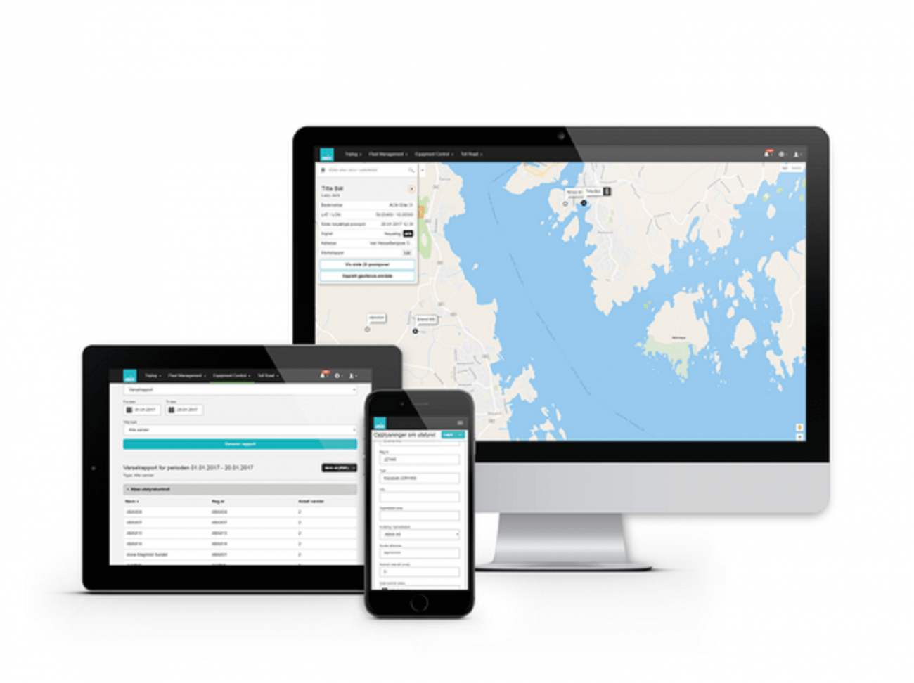 Interface of the ABAX Fleet Management system 