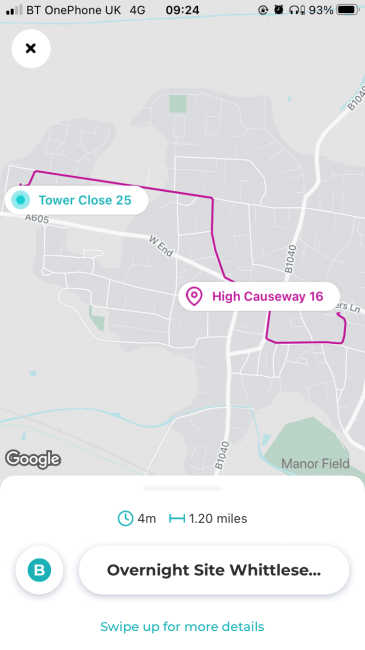 ABAX Driver App Trip Map