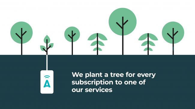We plant a tree for every subscription to one of our services